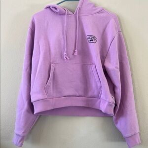 Vans Purple Oversized Cropped Hoodie